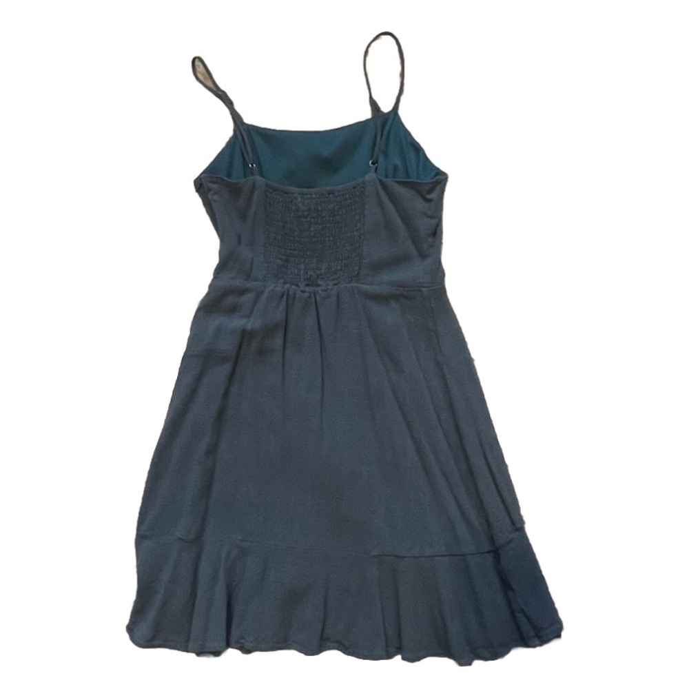 Altar'd State Linen Blend Blue Asymmetrical Ruffled Mini Dress S EUC - Picture 9 of 10